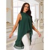 INSPIRE CHIC Women's Casual Tie Back Asymmetrical High Low Sleeveless Mock Neck Flowy Blouse - 3 of 4