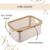 Evideco French Home Goods Foldable Storage Basket with Bamboo Frame and Oxford Fabric, Rectangular Multi-Storage Organizer - 3 of 4