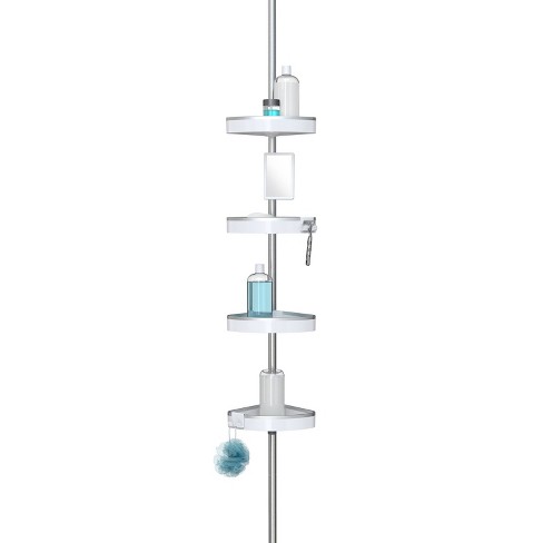 Hirise Four Corner Standing Shower Caddy With 9' Tension Pole Rust