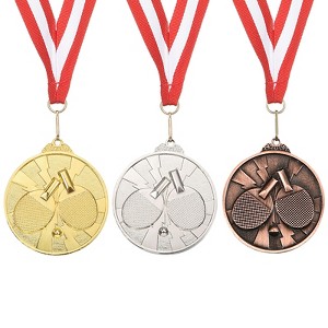 Unique Bargains Zinc Alloy Corrosion-Resistant Badminton Award with Ribbon 3 Pcs - 1 of 4