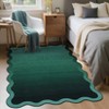 Washable Scalloped Living Room Rugs, Indoor Modern Ombre Soft Non Slip Area Rug for Bedroom, Large Home Decor Carpet for Dining Room - 4 of 4