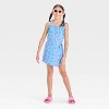 Girls' Disney Stitch Printed Wrap Skort - Blue - 3 of 3