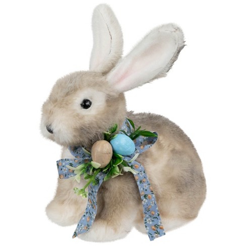 Mother Rabbit With Baby Bunny Easter Figure 14.5" Brown And Rose Pink Prvw Vr~203997505
