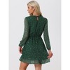 INSPIRE CHIC Women's Choker V Neck Vintage Flared Gilding Metallic Shiny Star A-Line Dress - 4 of 4