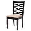 Baxton Studio Leda Modern Sand Fabric and Dark Brown Finished Wood 5-Piece Dining Set - 3 of 4