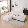113'' Corduroy L-Shaped Modular Boneless Modern Lounge Sectional Sofa with Chaise, Movable Ottoman, Compression Upholstered and No Assembly - 4 of 4
