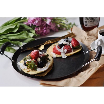 IMUSA 11" Round Carbon Steel Nonstick Comal - Black: Tortilla Griddle, Gas & Electric Compatible, Hand Wash