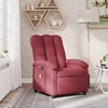 VidaXL Massage Recliner Chair - Wine Red Fabric Adjustable Armchair, 6-Point Vibrating Massage, Side Pocket - 2 of 4