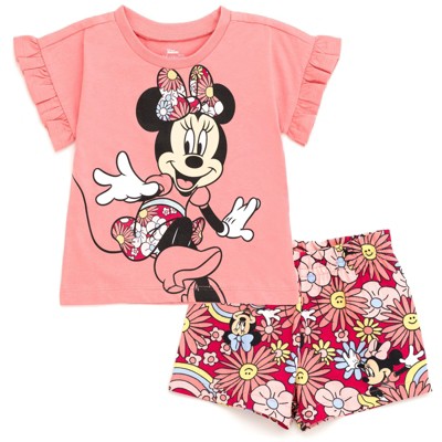 Mickey Mouse & Friends Minnie Mouse Little Girls T-shirt And Shorts ...
