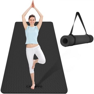 Extra Wide Yoga Mat 72x32 Inches, TPE Non-Slip Large Exercise Mat for Men Women, 1/4-Inch Thick for Pila - 1 of 4