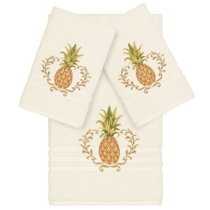 Linum Home Textiles 100% Turkish Cotton WELCOME Embellished Towel Set - 1 of 4