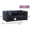 TiramisuBest Sleek Black Contemporary Loveseat, Modern Upholstered Sofa for Living Room or Bedroom - 3 of 4