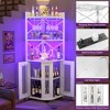 Aheaplus Home 5-layer Corner Wine Cabinet with LED Light Strip and Glass Rack, Corner Display Shelf with Power Socket - 4 of 4