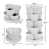 VECELO 5-Tier Vertical Garden Planter, Self Watering Stackable Planter with Wheels for Strawberries, Flowers, Vegetables, White - 3 of 4
