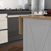 HOMCOM Rolling Kitchen Island with Drop Leaf Wood Breakfast Bar, Farmhouse Kitchen Cart with 2 Drawers, Adjustable Shelves for Dining Room, White - 2 of 4