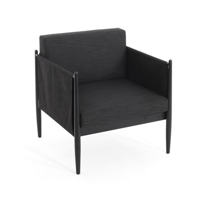Dining Chair, Mid Century Modern Accent Chair, Backrest Club Chair With Water-Resistant Cushions, Upholstered Armchair