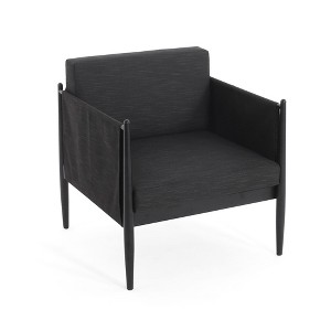 Dining Chair, Mid Century Modern Accent Chair, Backrest Club Chair With Water-Resistant Cushions, Upholstered Armchair - 1 of 4
