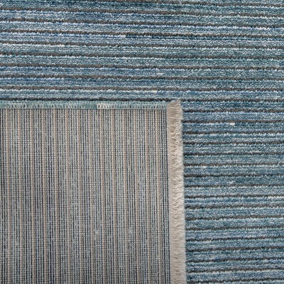Elysian Bliss 79" Square Hand-Knotted Wool-Blend Rug in Blue/Grey
