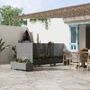 Lirago 4 ft. H x 4 ft. W Metal Planter Box privacy screen Garden Bed with Trellis and Wheels - Gray - 4 of 4