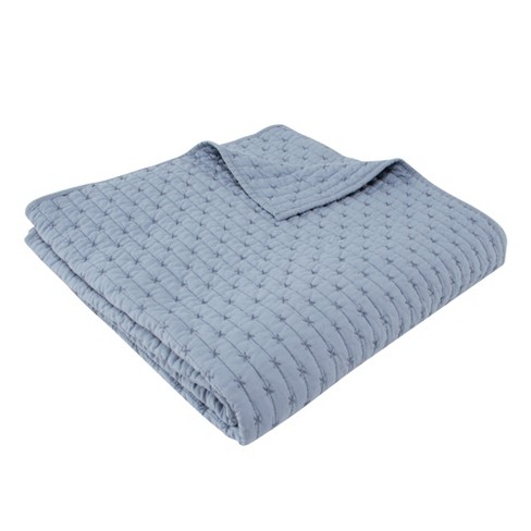 Cross Stitch Chambray Quilted Throw - Levtex Home : Target