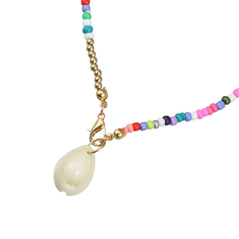 Unique Bargains Colored Beaded Necklaces Fashion Chain Necklaces for Women Ladies Alloy 1PC, 3 of 5