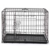 Munora 30" Folding Steel Pet Kennel, Cat & Dog Crate with Slide-Out Tray, Metal Wire Playpen, Black - 2 of 4