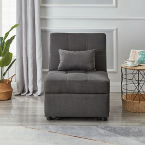 VASIP Living Room Bed Room with Grey Linen Fabric Recliner Chair Bed - 1 of 4