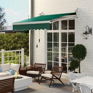 Sapphtopaz 8' x 7' Retractable Awning Manual Patio Awnings Sunshade Shelter UV Resistant Window Cover - 1 of 4