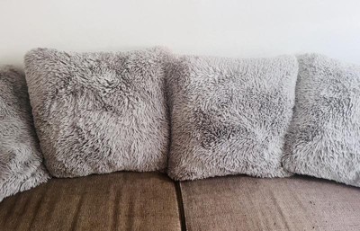 Oversized Floor Or Throw Pillow Square Luxury Plush- Shag Faux Fur Glam  Decor Cushion For Bedroom Living Room Or Dorm By Hastings Home (grey) :  Target