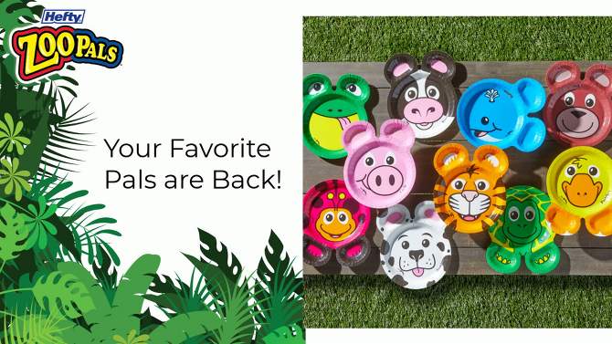 Hefty Disposable Dinnerware Plates - Zoo Pals - 15ct, 2 of 9, play video
