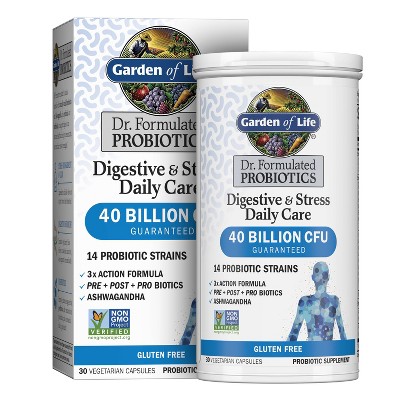 Garden of Life Dr. Formulated Digestive & Stress Care Probiotic Capsules - 30ct