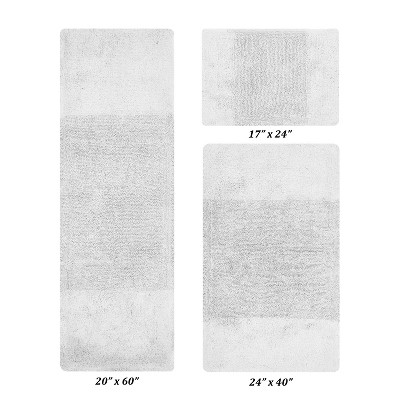 Granada 3 Piece Bath Rug Set 100% Premium Cotton Tufted Non-Slip Backing Bathmats for Bathroom, Super Soft Absorbent, Machine Washable