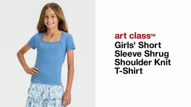 Girls' Short Sleeve Shrug Shoulder Knit T-Shirt - art class™, 2 of 5, play video