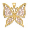Black Bow Jewelry 14k Yellow & Rose Gold with White Rhodium 33mm Butterfly Pendant - 3 of 4