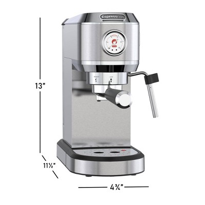 Espressione Stainless Steel 3-in-1 Espresso Maker with Grinder
