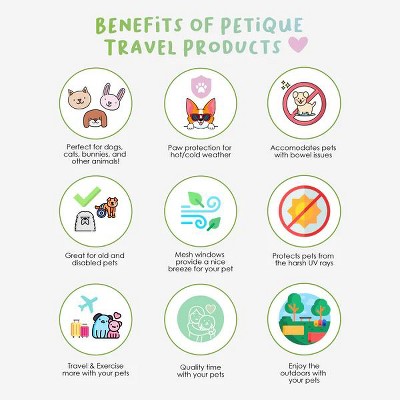 Midnight Black 3-in-1 Pet Stroller with Carrier and Car Seat