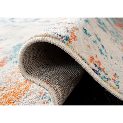Metro-Mod Chic Blue Rectangular Easy-Care Area Rug