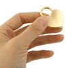 Unique Bargains Metal Luggage Bag Heart Shaped Security Lock Padlock with Key Gold Tone - 4 of 4