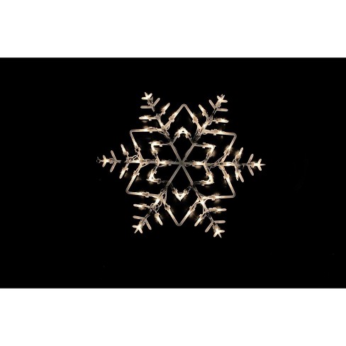 Northlight 16" White Lighted Snowflake Christmas Window Silhouette - image 1 of 3