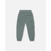 Deux par Deux Boy French Terry Sweatpants with Side Pockets Grayish Teal - 3 of 4