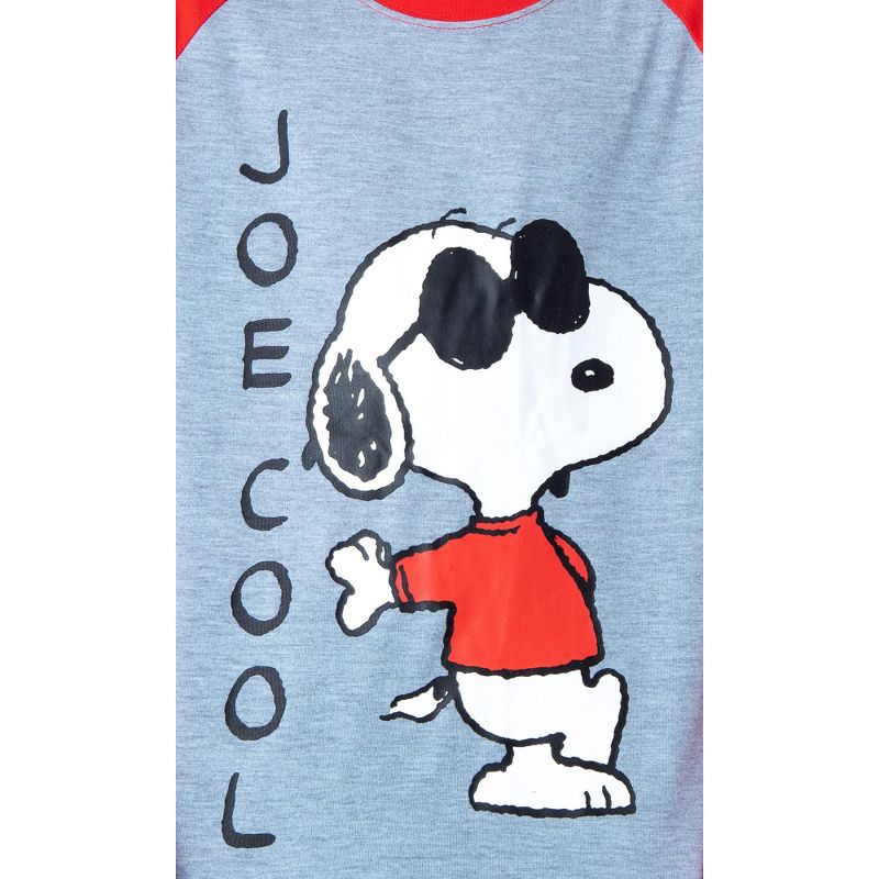Peanuts Boys' Joe Cool Snoopy Pajamas Raglan Shirt And Pant Sleepwear Set, 3 of 4