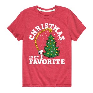 Boys' - Peanuts - Christmas Is My Favorite Short Sleeve Graphic T-Shirt - 1 of 4