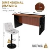 Modern Black Kitchen Island Dining Table with LED Lights and 2 Brown Bar Stools, Faux Marble Counter Height Set for Eat-in Kitchen-3irtyhousy - 4 of 4