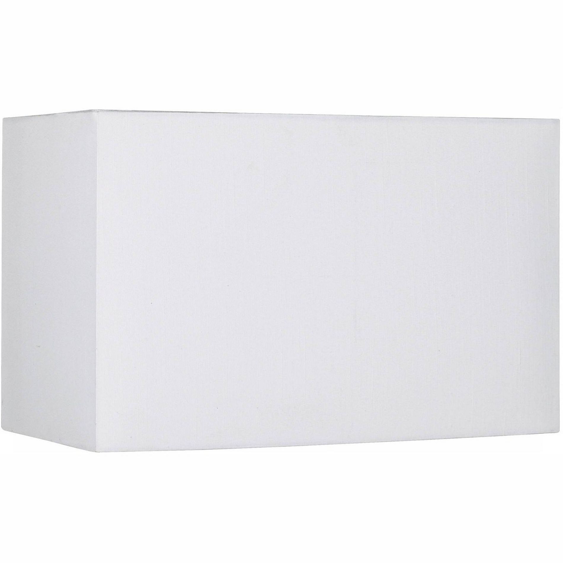Springcrest White Medium Rectangular Hardback Lamp Shade 16" Wide x 8" Deep x 10" High (Spider) Replacement with Harp and Finial