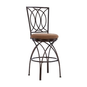 30"x34" Dana Big and Tall Microsuede Metal Crossed Legs Swivel Seat Barstool - Powell Company - 1 of 4