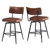 DOMETOUR 26'' Retro Swivel Counter Stools Set of 2 with Iron Frame PU Sponge Cushion Footrest for Kitchen Dining Room - 2 of 4