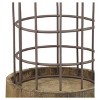 Stonebriar Collection 2pc Wire Metal Cloche Set with Wooden Bases Brown: Rustic Decorative Candle Display - image 2 of 4