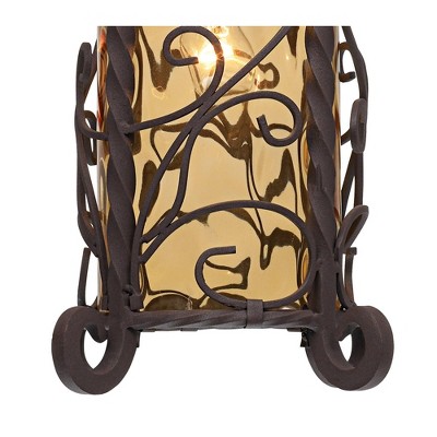 Seville Bronze Finish Outdoor Pendant Light with Champagne Glass