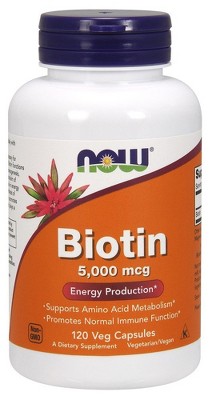 Biotin 5,000 mcg by Now Foods  -  120 VegCap