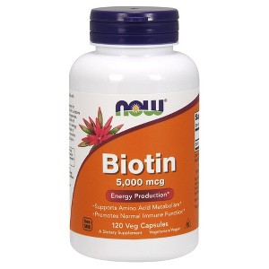 Biotin 5,000 mcg by Now Foods  -  120 VegCap - 1 of 2